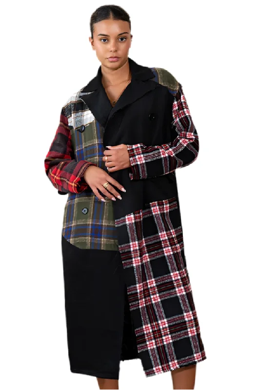 Plaid Mix Coat