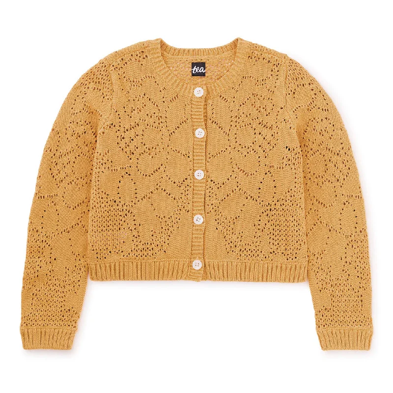 Knit Lace Cardigan - Gold