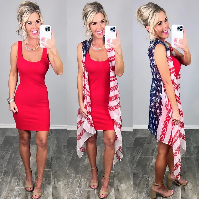 American Flag Aztec Kimono