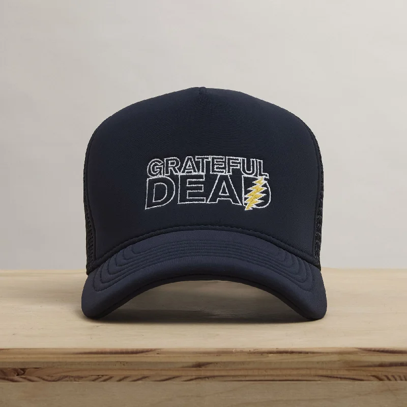 Grateful Dead Lightning Bolt Embroidery Trucker - Navy