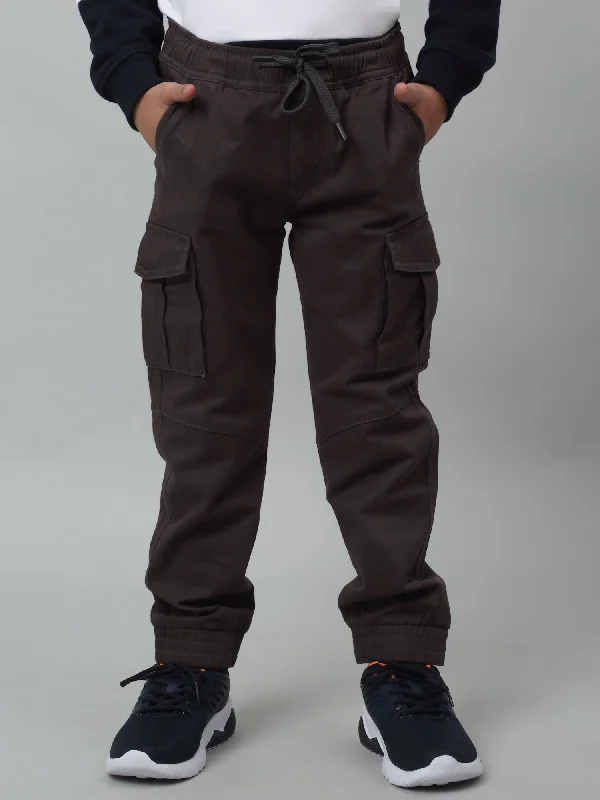 Boys Dark Grey Casual Cotton Jogger For Summer