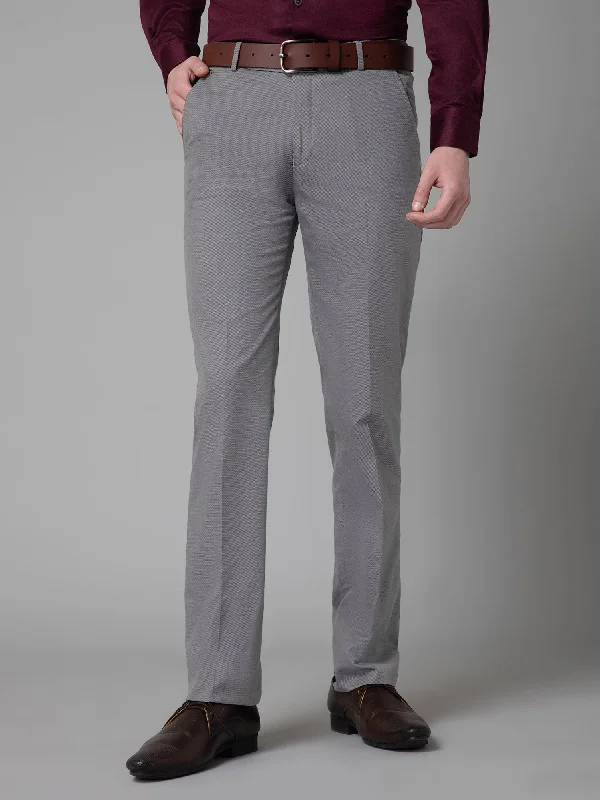 Men's Formal Flat front Light Grey  Trousers