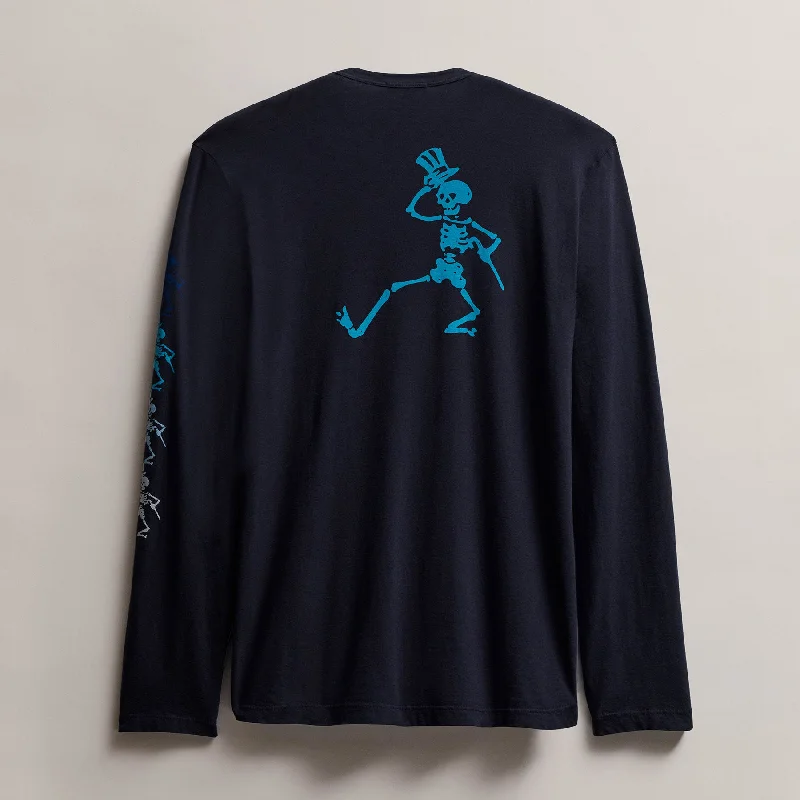 Men's Grateful Dead Dancing Skeleton Long Sleeve Tee - Deep