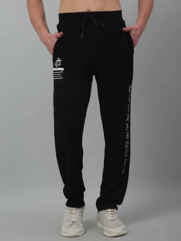 Men's Black Summer Printed Drawstring Casual Track Pant