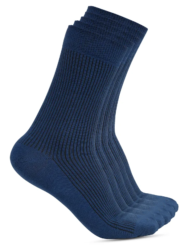 Men's Blue Basic Crew length Socks -Pack of 5