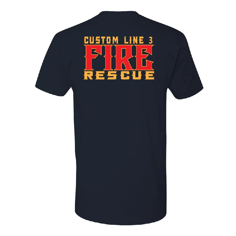 Customized Red & Yellow Fire Rescue Duty Premium T-Shirt