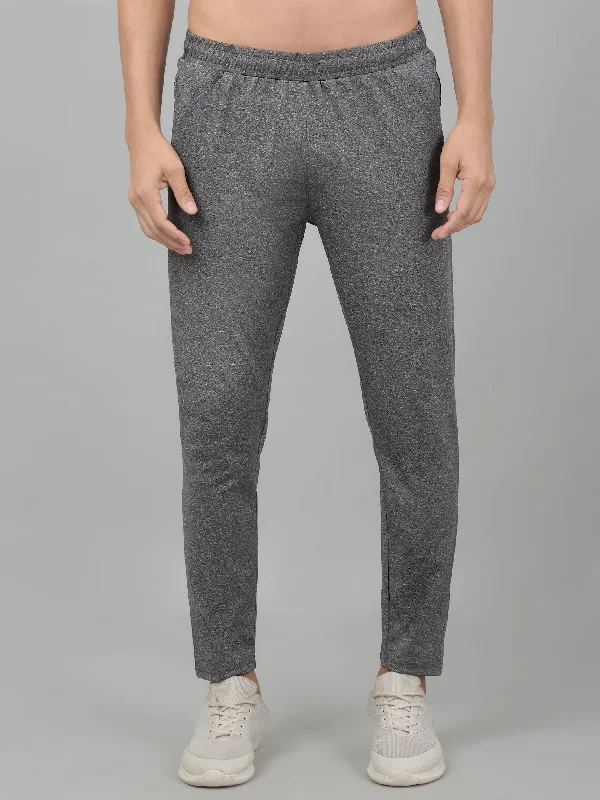 Men's Grey Solid Stretchable Active Wear Track Pant