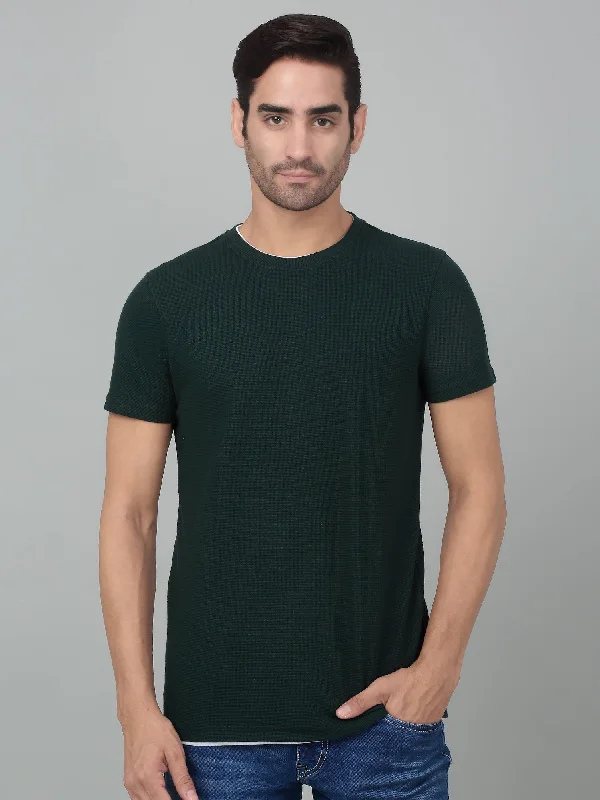 Men's Green  Round neck Half Sleeve T-Shirt