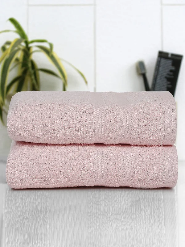 Unisex Light Pink Basic Terry Hand Towel -Pack of Two