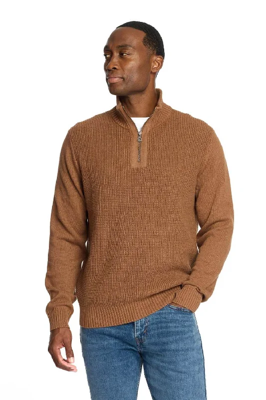 Weatherproof Vintage Textured Quarter Zip Sweater for Men in Harvest Heather | F245994GK-HARVESTHEATHER