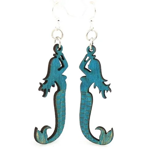 Mermaid Wood Earrings