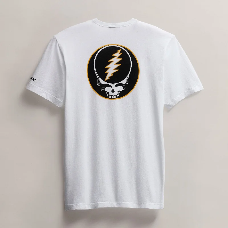 Men's Grateful Dead Lightning Bolt Short Sleeve Tee - White/Cadmium