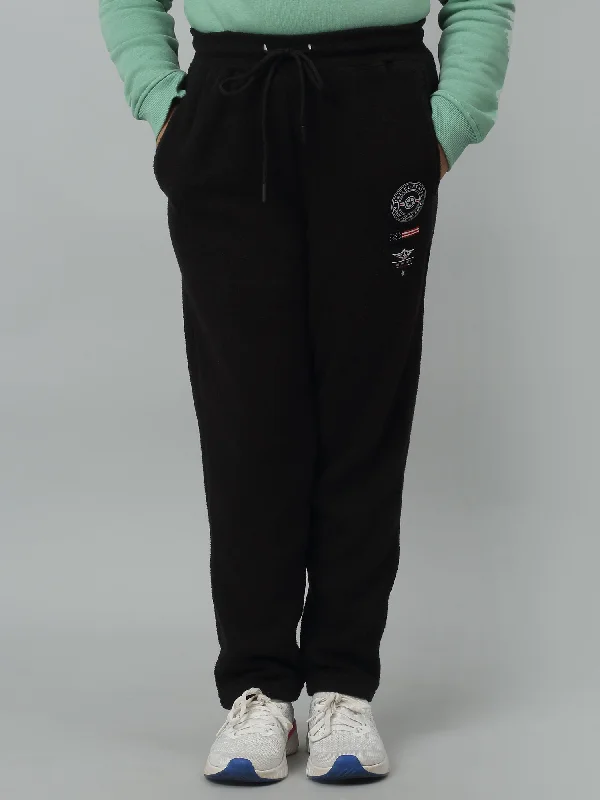 Girls Casual Black Track Pants