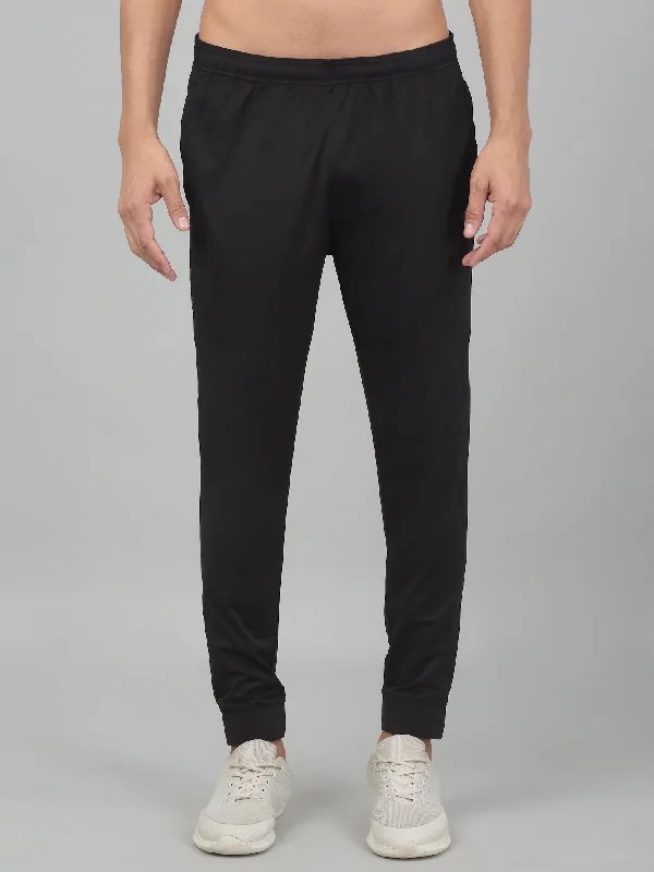 Men's Black Soild Stretchable Track Pant