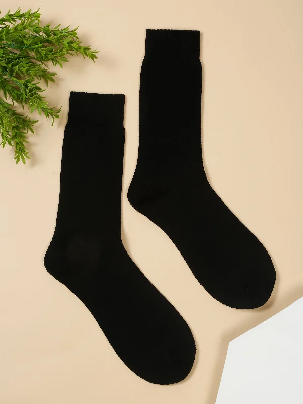 Men's Black Basic Crew length Socks -Pack of 3