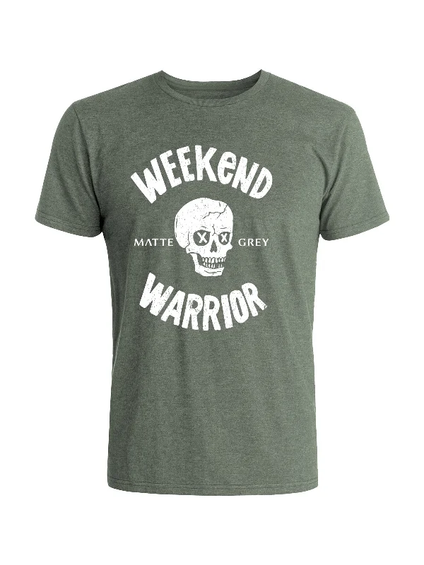 Weekend Warrior Front Tee - Sage Heather (White)