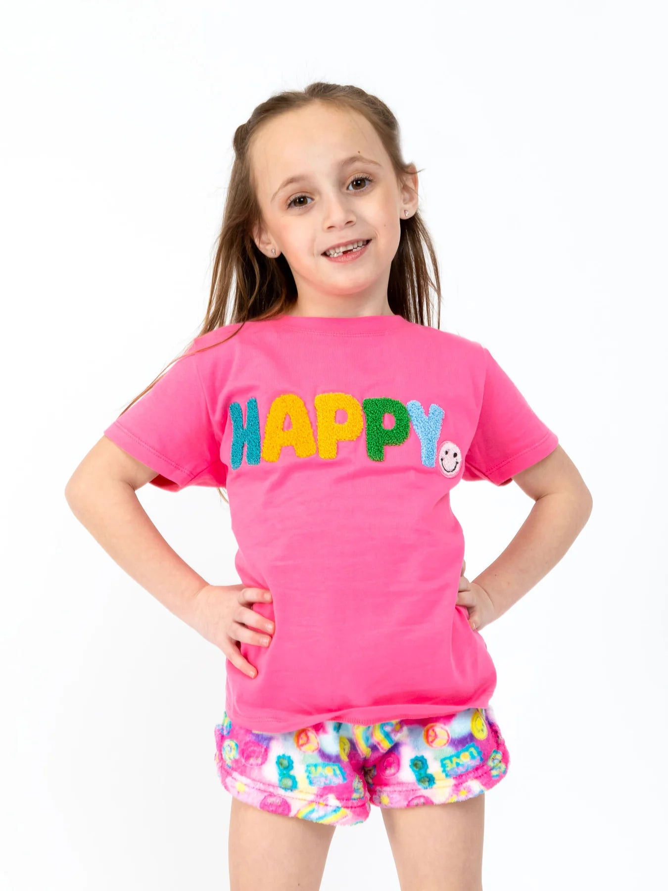 Girls S/S Happy Pajama Top