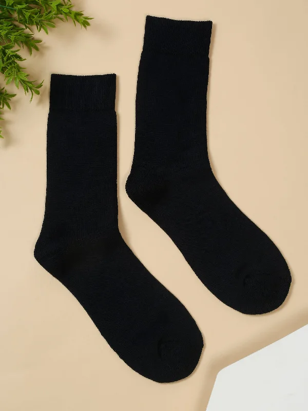 Men's Navy Blue Basic Crew length Socks -Pack of 3