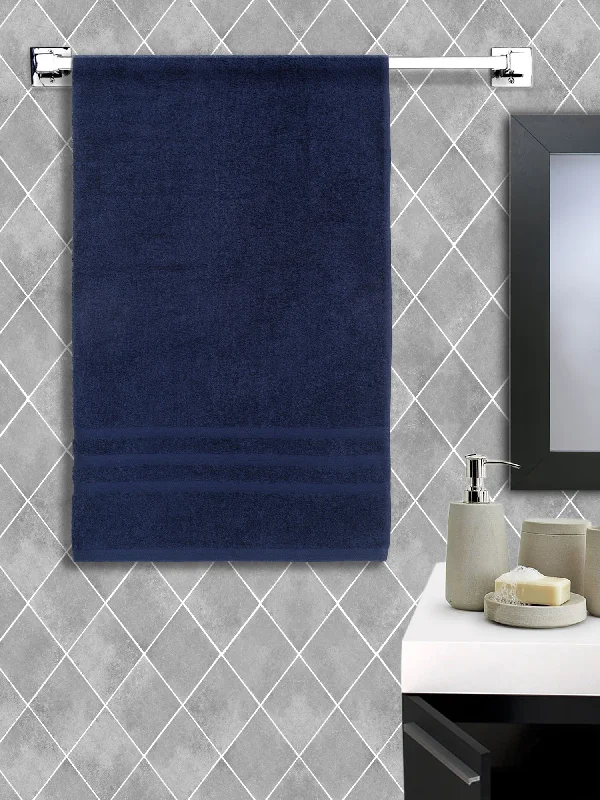 Unisex Navy Blue Basic Terry Bath Towel