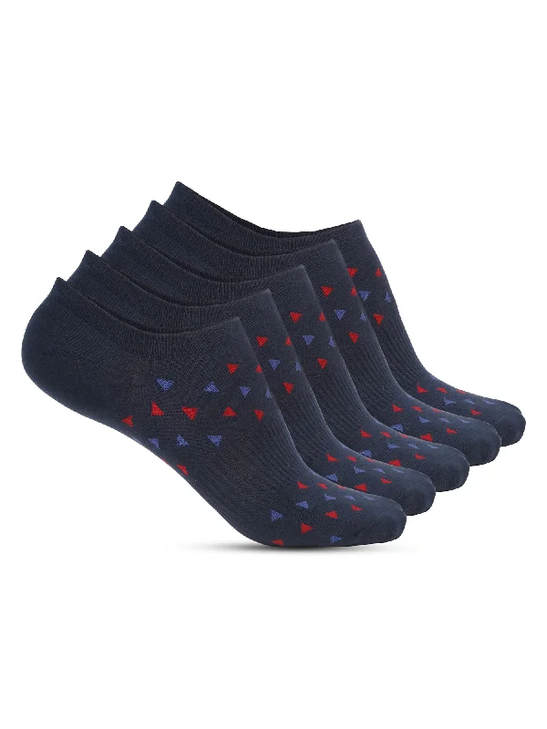 Men's Navy Blue Fashion No Show / Loafer Socks -Pack of 5