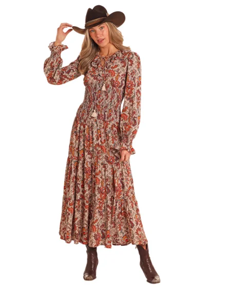 Rock & Roll Cowgirl Tiered Floral Maxi Dress