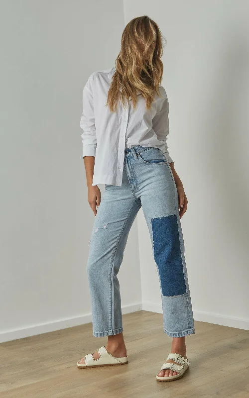 Evie Patchwork Wide Leg Jeans