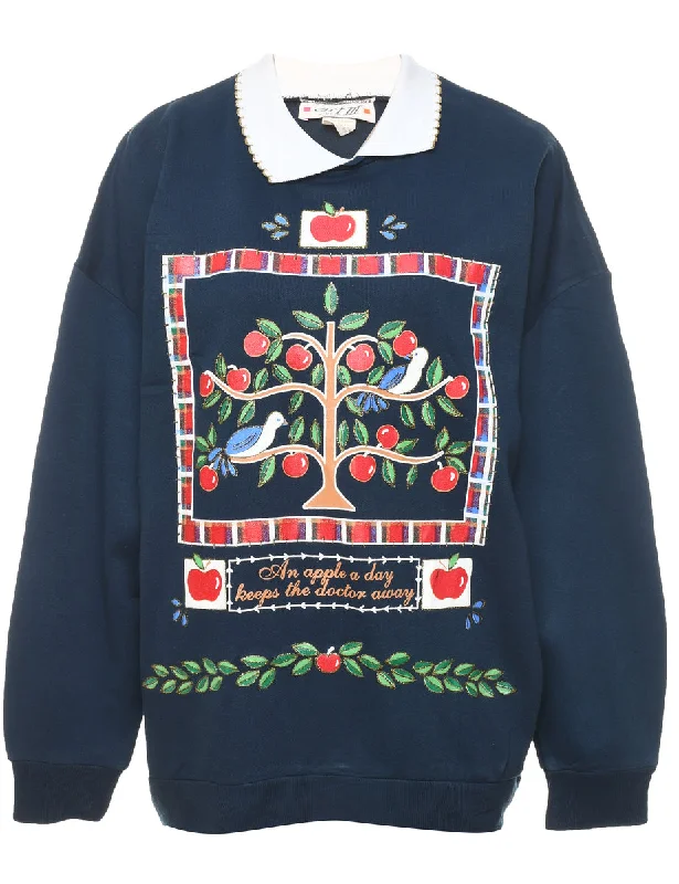 Festive Print Christmas Sweatshirt - L