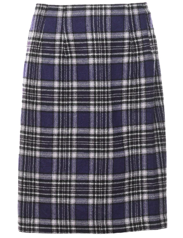 Plaid Pencil Skirt - M