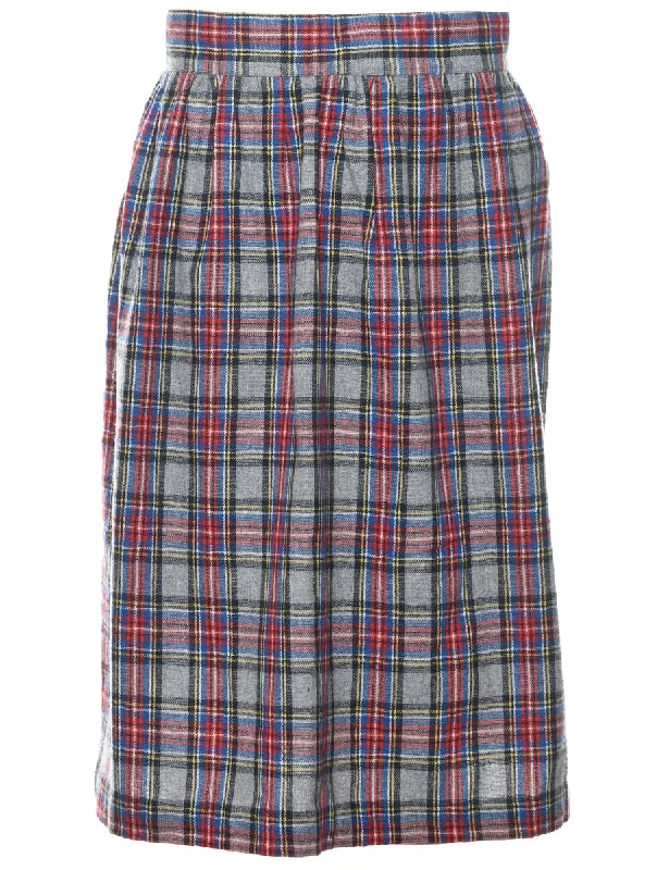 Plaid Pencil Skirt - M