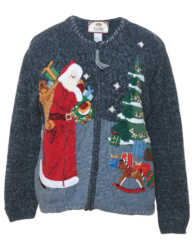 Santa Claus Christmas Cardigan - M