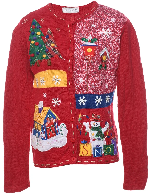 Snowman Christmas Cardigan - M