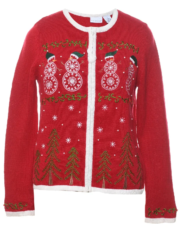 Snowman Christmas Cardigan - S