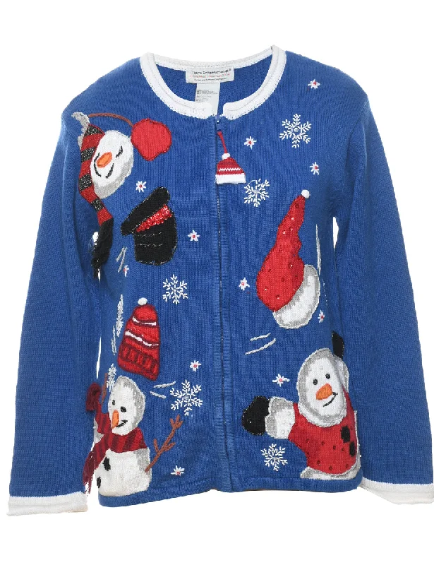 Snowman Christmas Cardigan - S