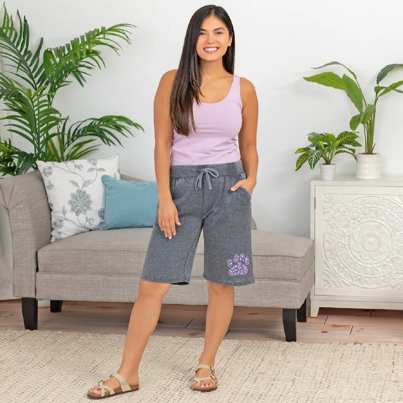 Purple Paw Burnout Board Shorts