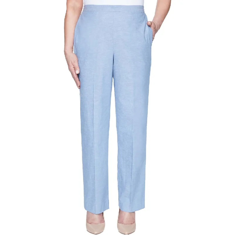 Alfred Dunner Womens Plus Chambray Straight Leg Pants