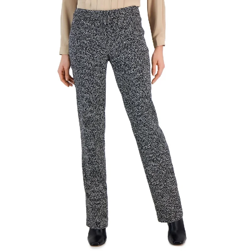 Anne Klein Womens   Printed Textured Straight Leg Pants