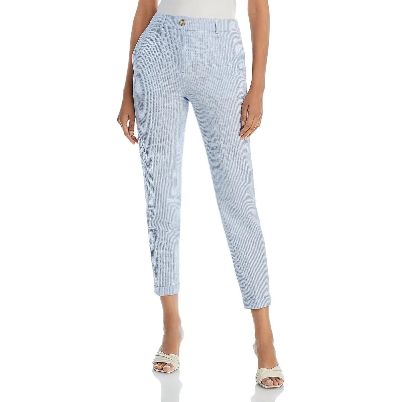 Boss Womens High Rise Textured Cropped Pants