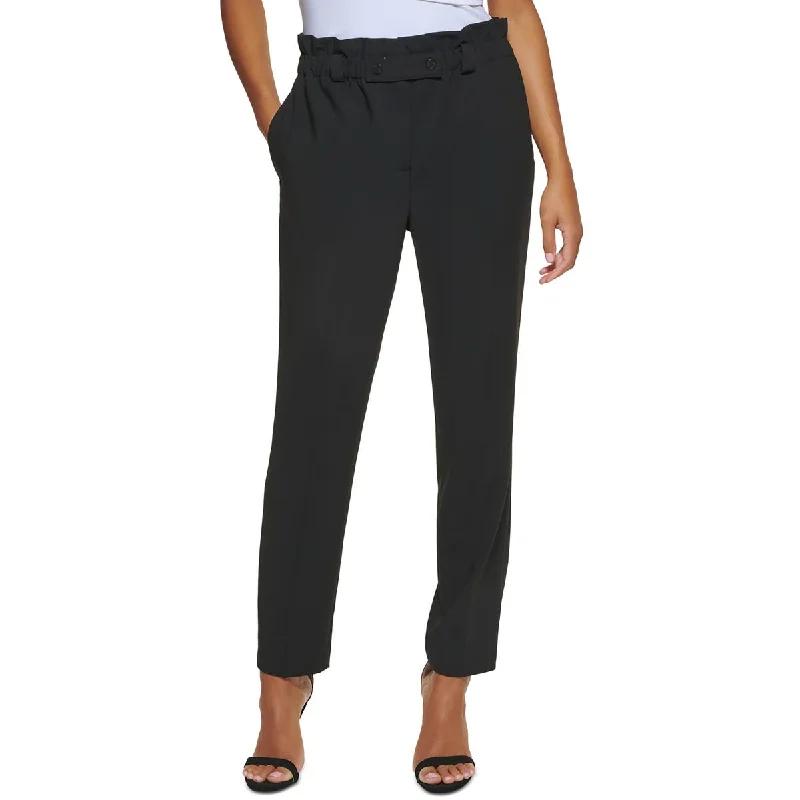 DKNY Womens High Rise Stretch Ankle Pants