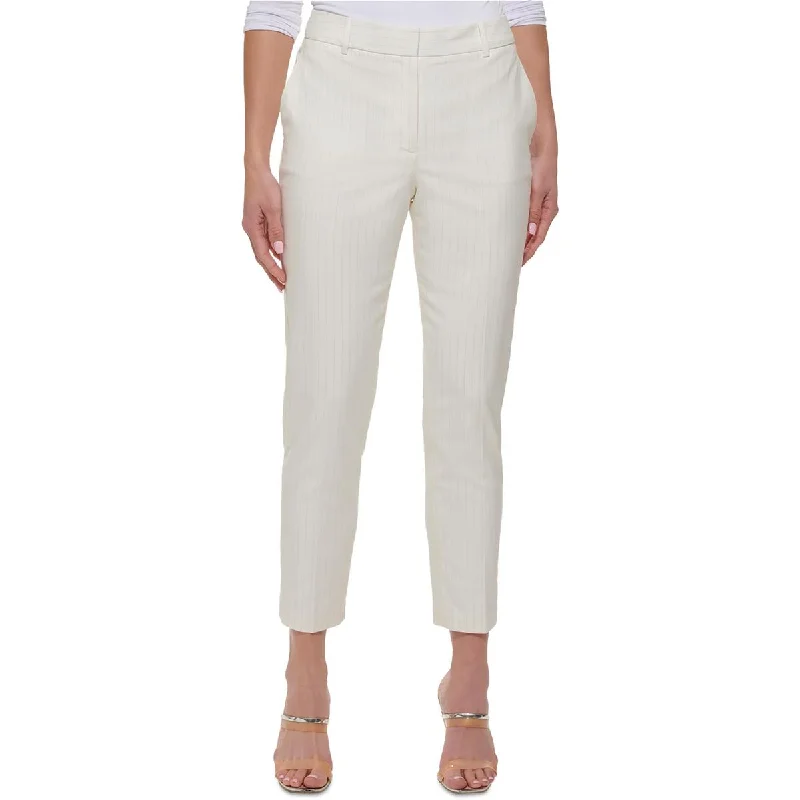 DKNY Womens Petites Mid-Rise Slim Leg Ankle Pants