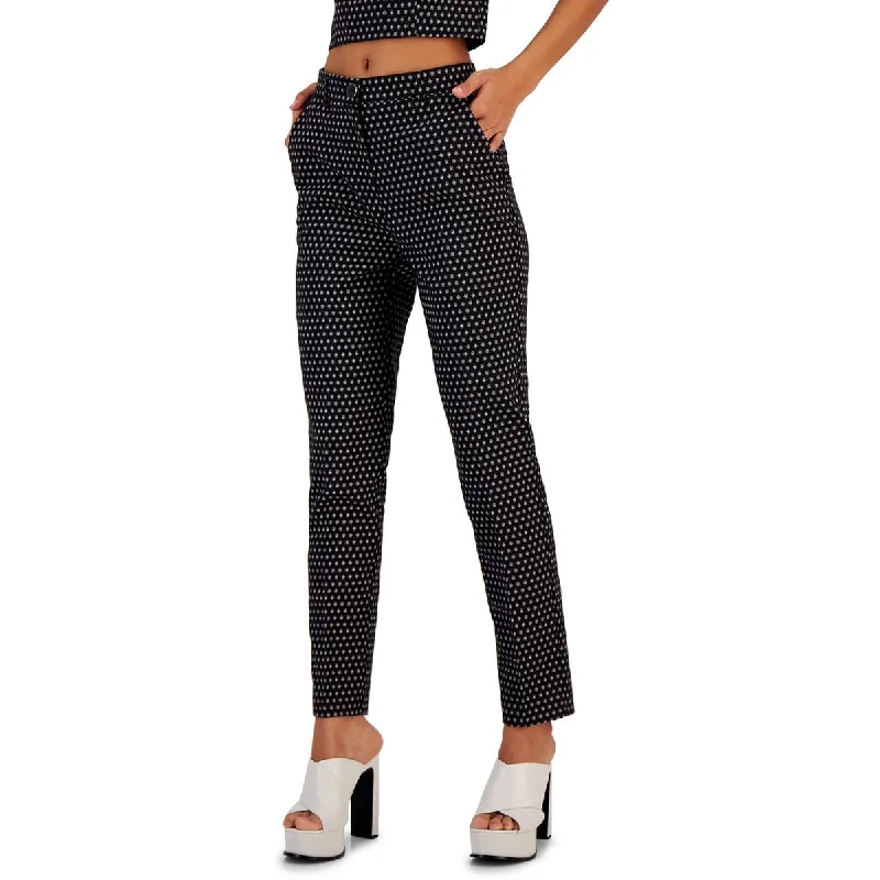 Guess Womens High Rise Printed Ankle Pants