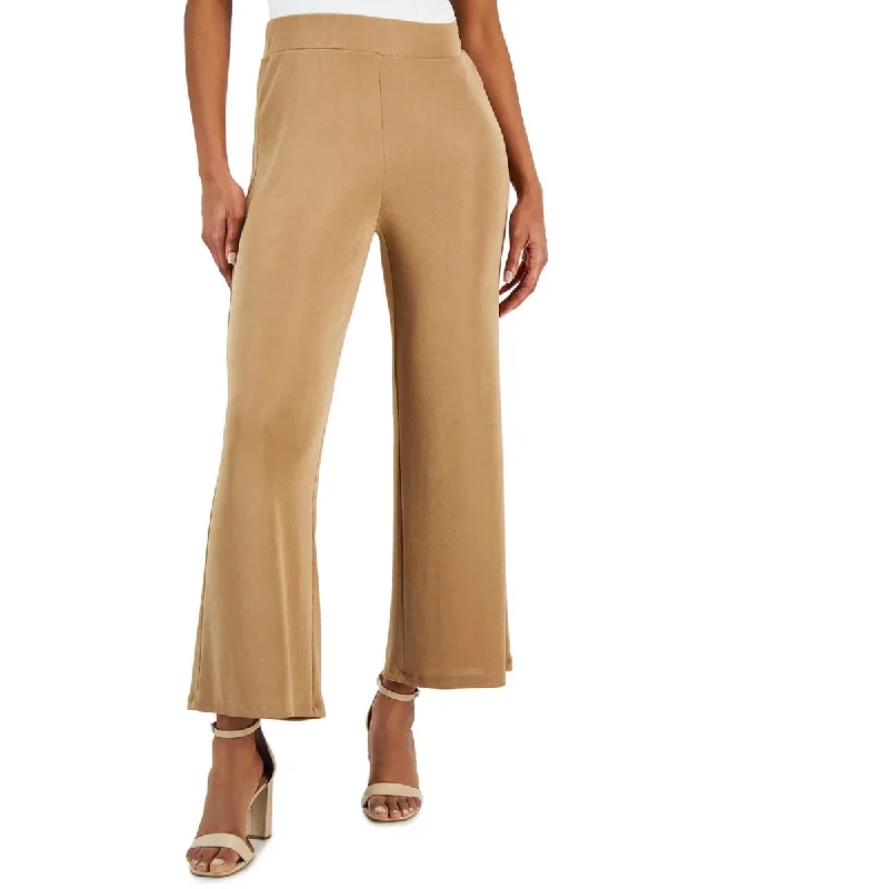 Kasper Womens Stretch Knit Wide Leg Pants