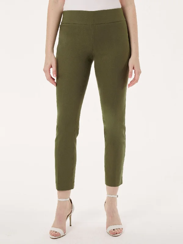 Solid Stretch Pull-On Straight Leg Pant