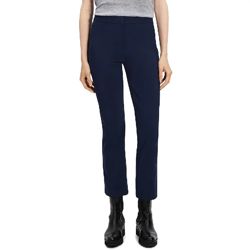 Theory Womens High Rise Slimming Flared Pants